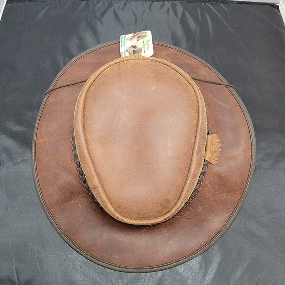 Bravo Outback Leather Hat American Hat Makers | Chestnut Color | XX-LARGE NWT - Picture 6 of 8